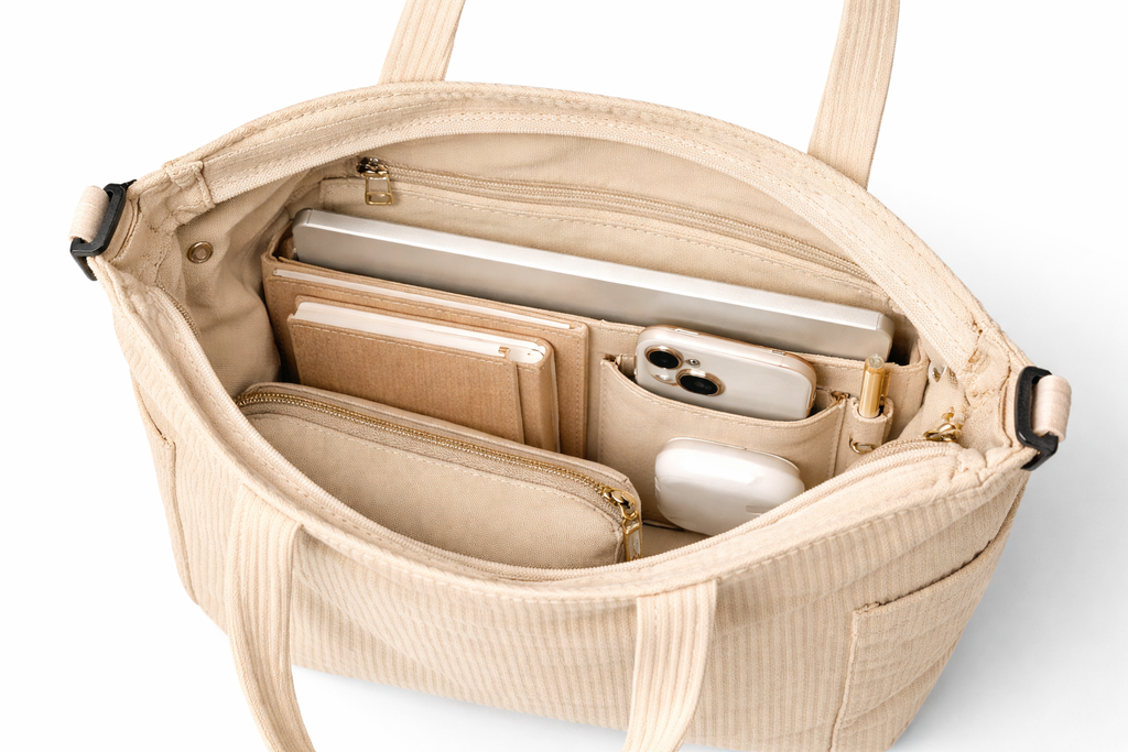 VELRA Beige Tote Bag