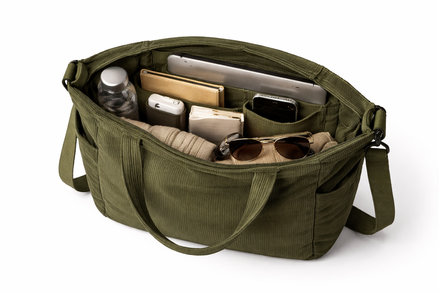 VELRA Navy Green Tote Bag