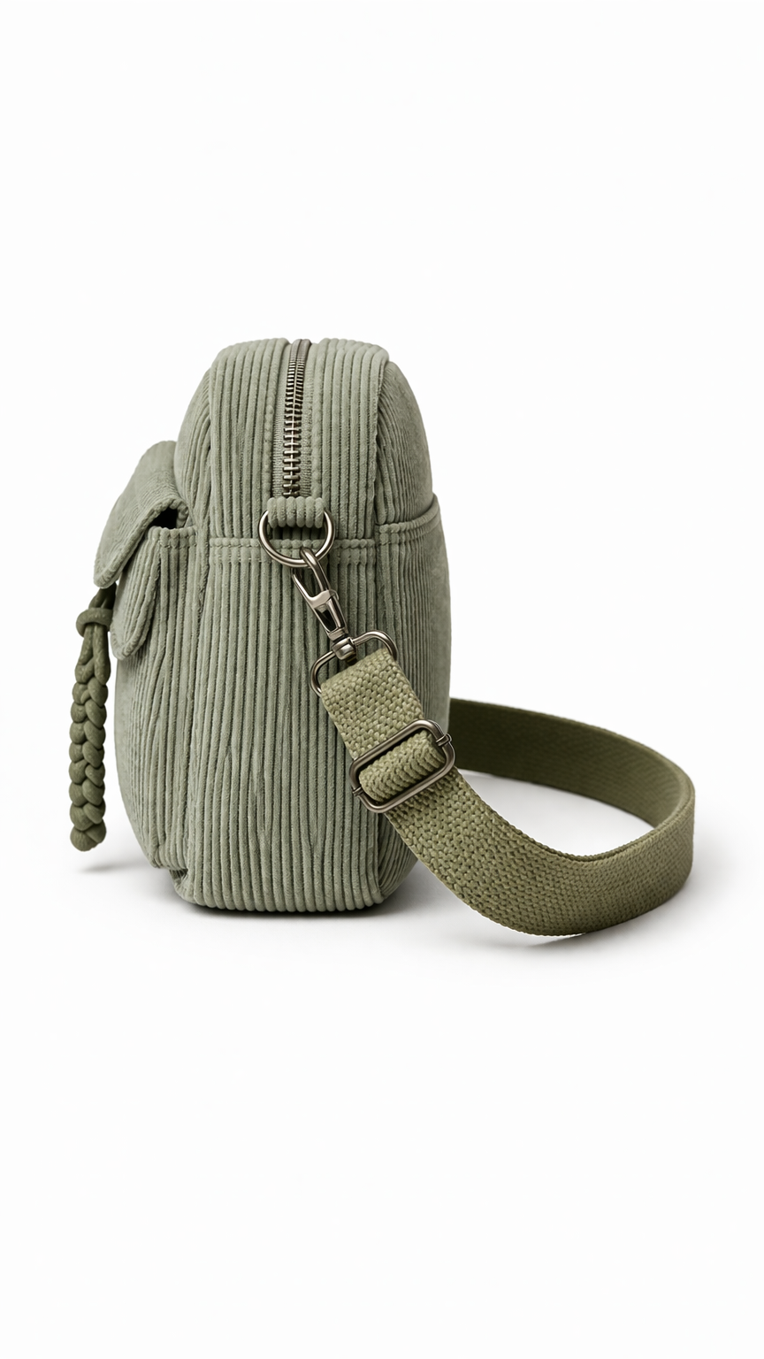 VELRA Navy Green Essential Shoulder Bag
