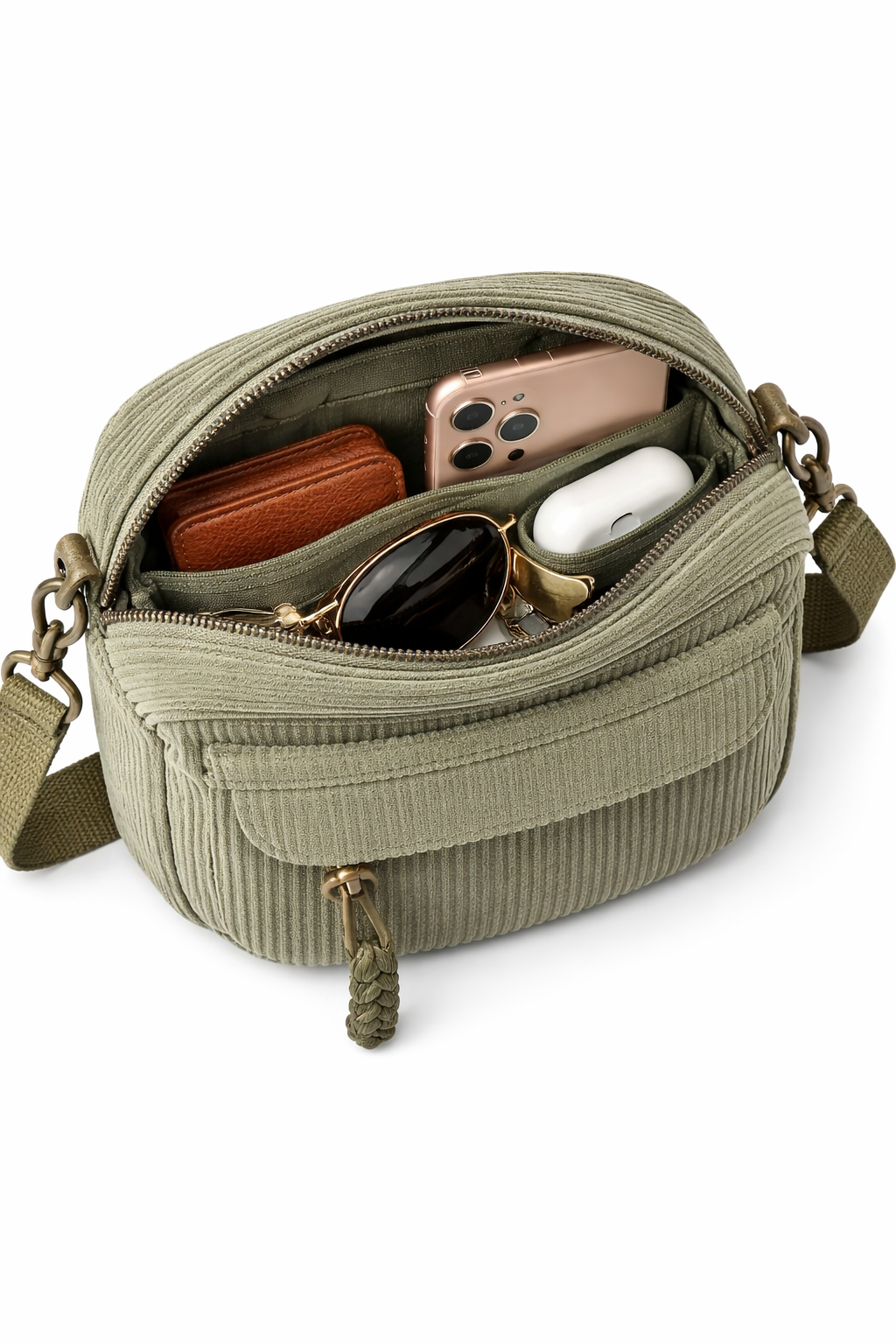 VELRA Navy Green Essential Shoulder Bag